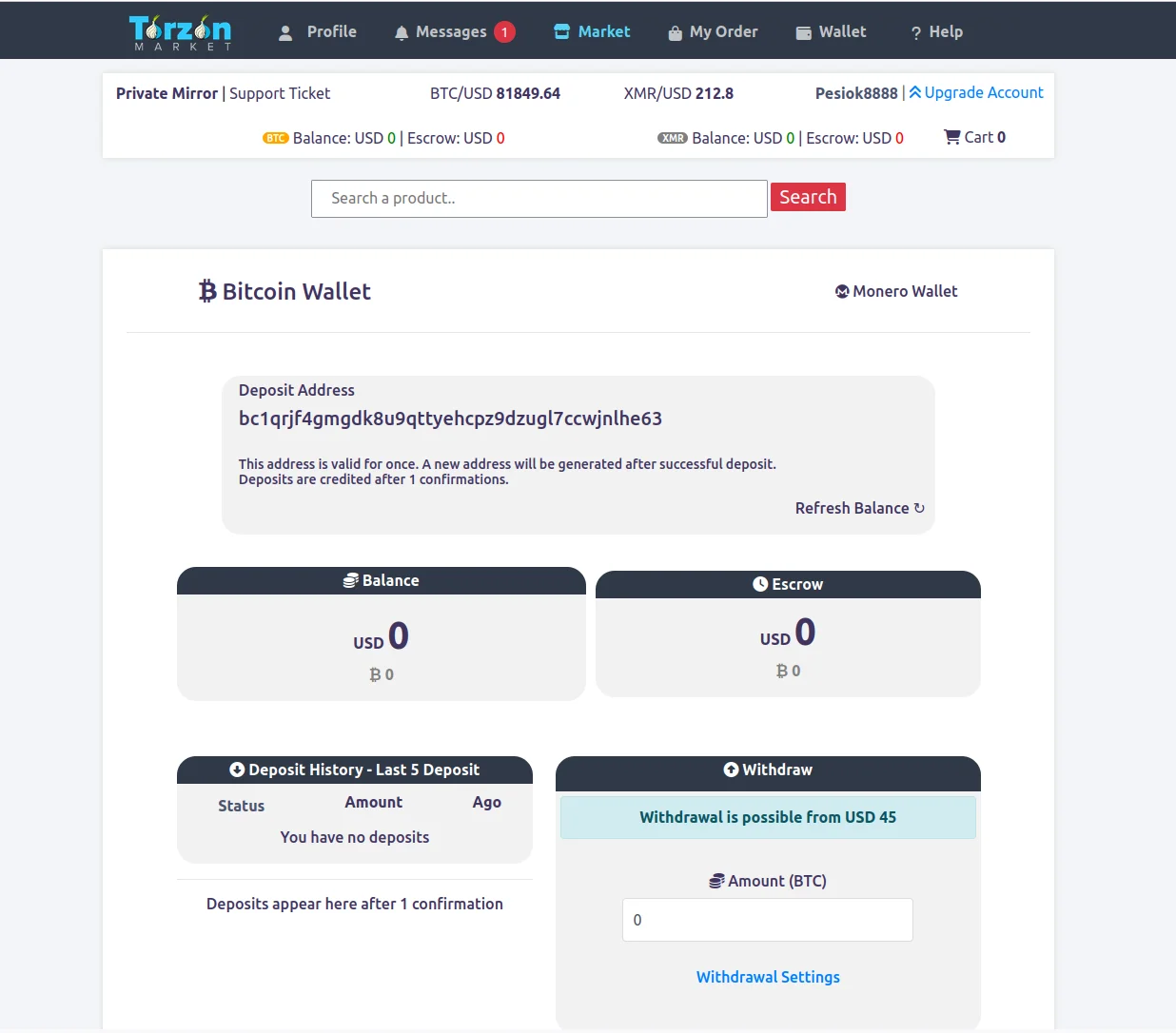 Monero XMR cryptocurrency for Torzon Market